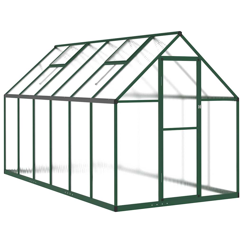 VidaXL Gartengewächshaus mit Grundrahmen 334x169x195 cm Aluminium grün
