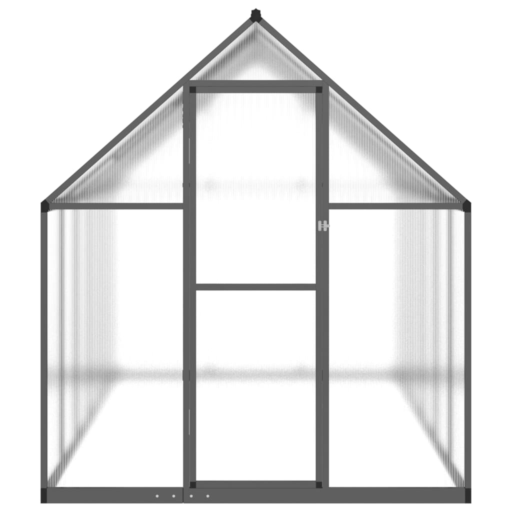 VidaXL Gartengewächshaus mit Grundrahmen 334 x 169 x 195 cm, Farbe Aluminium Anthrazit