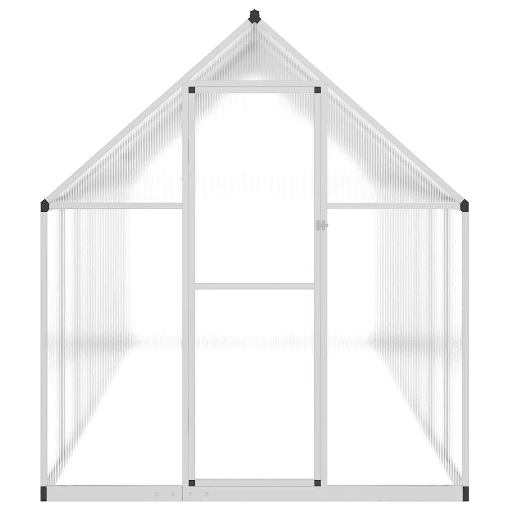 VidaXL Gartengewächshaus mit Grundgestell 445x169x195 cm Aluminium Silber