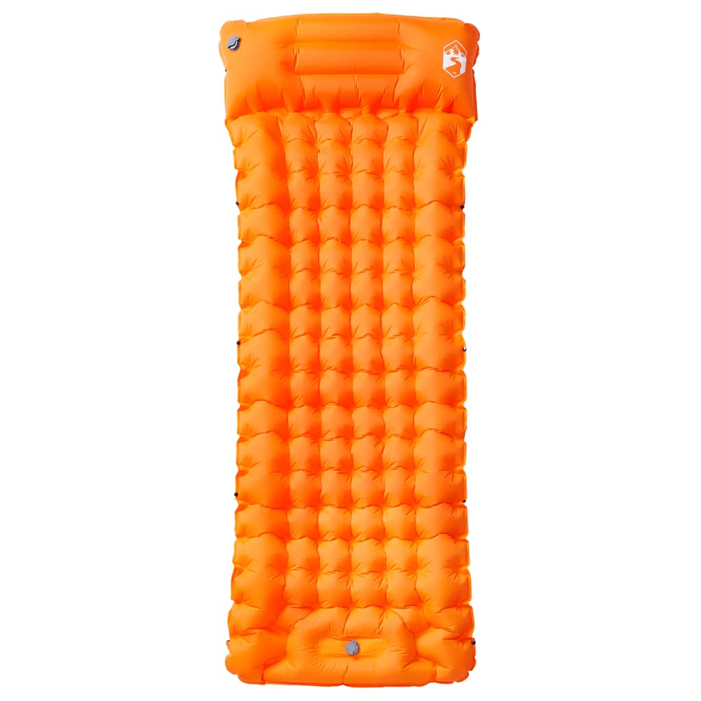 Vidaxl Campingmatratze mit Kissen selbstaufblasend 1-Personen orange