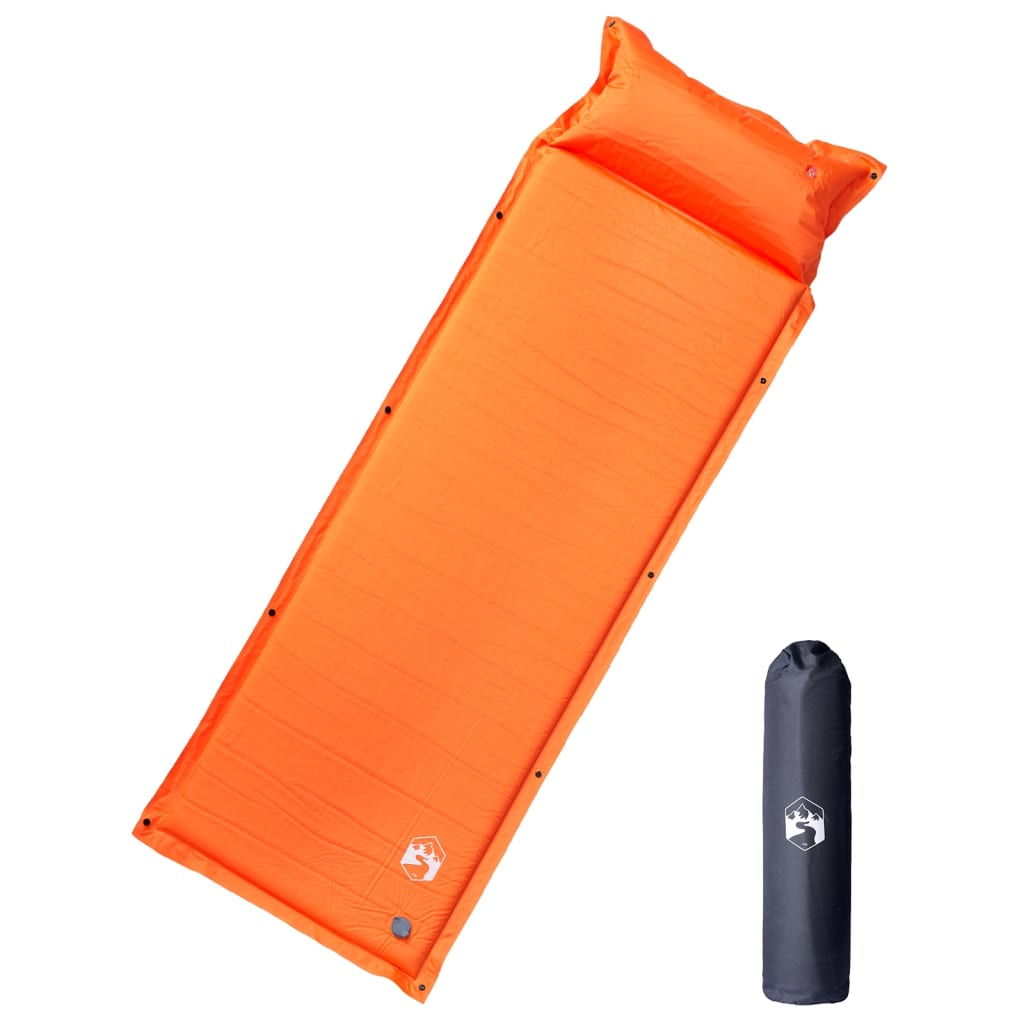 Vidaxl Campingmatratze mit Kissen selbstaufblasend 1-Personen orange