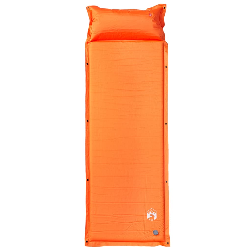 Vidaxl Campingmatratze mit Kissen selbstaufblasend 1-Personen orange