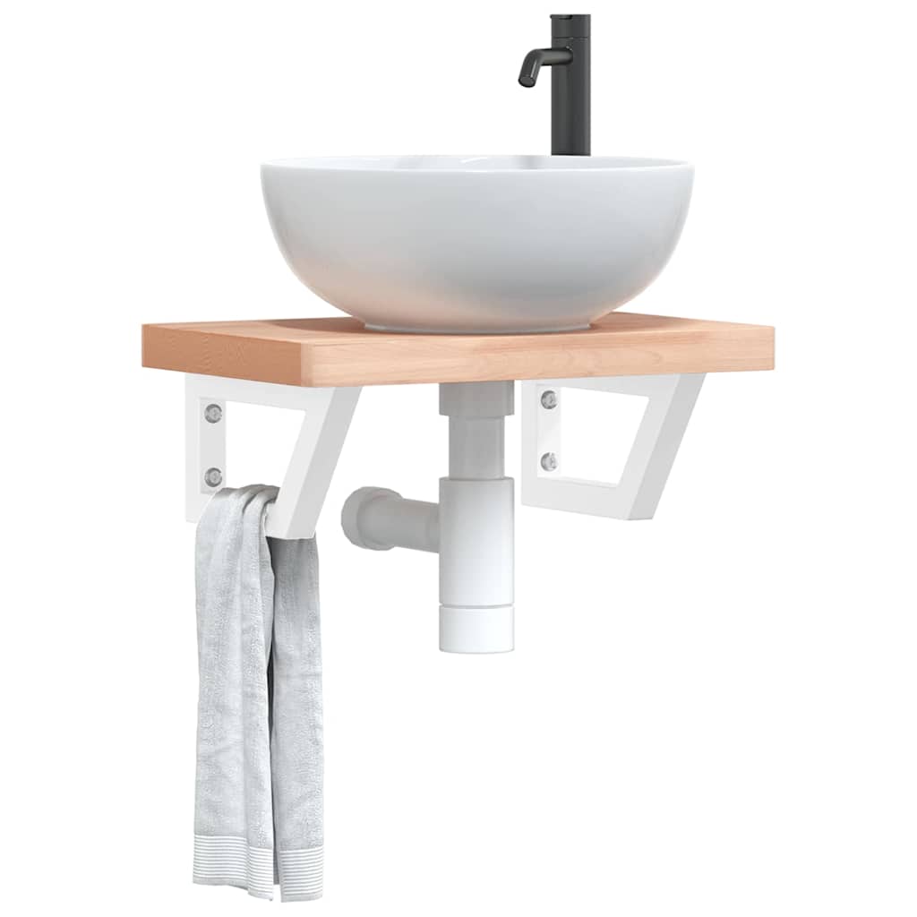 VidaXL Wandhalterungen für Waschbecken 2 Stück Trapezstahl weiß