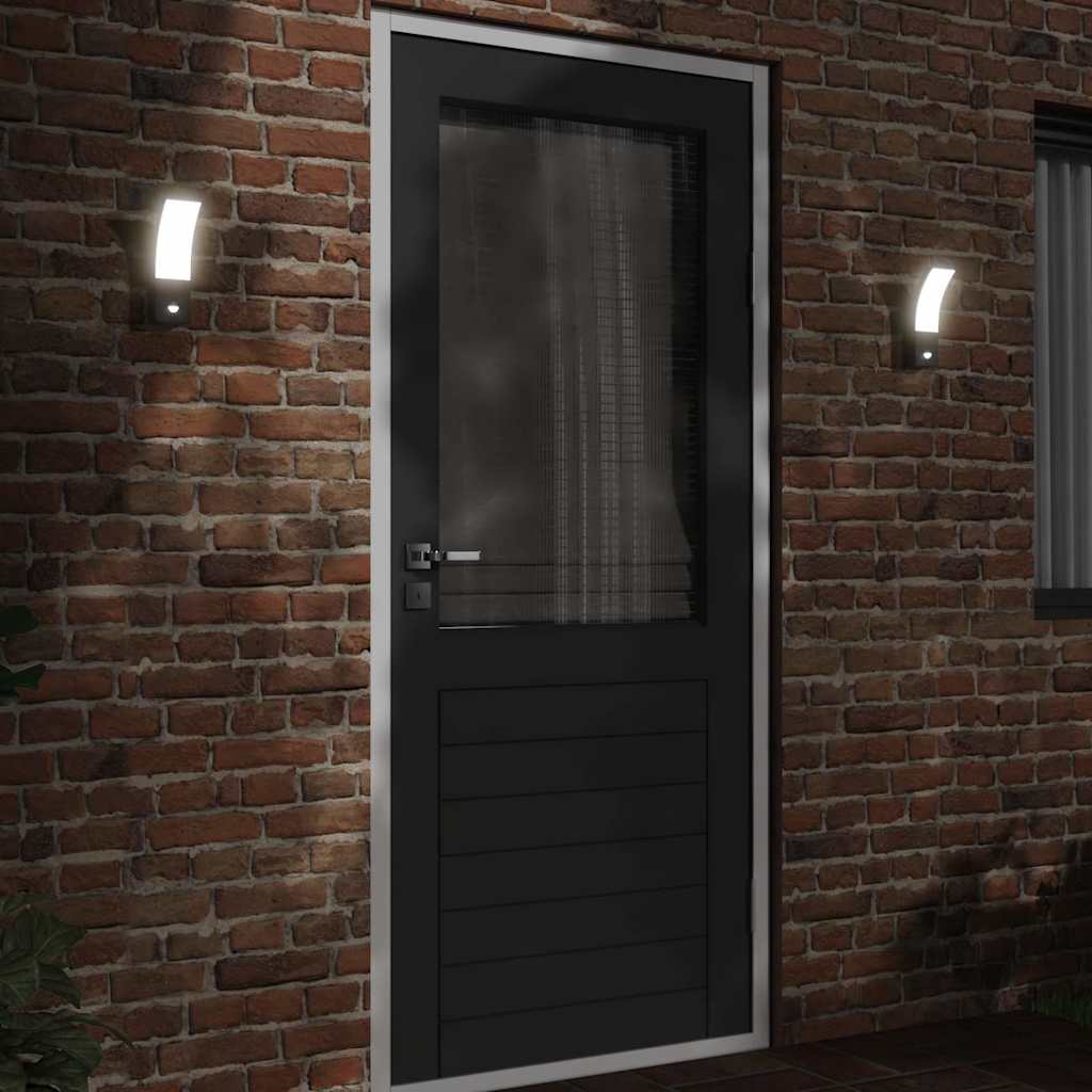 Vidaxx Außenwandleuchten, 2 Stück LED mit Sensoren, Aluminiumguss schwarz