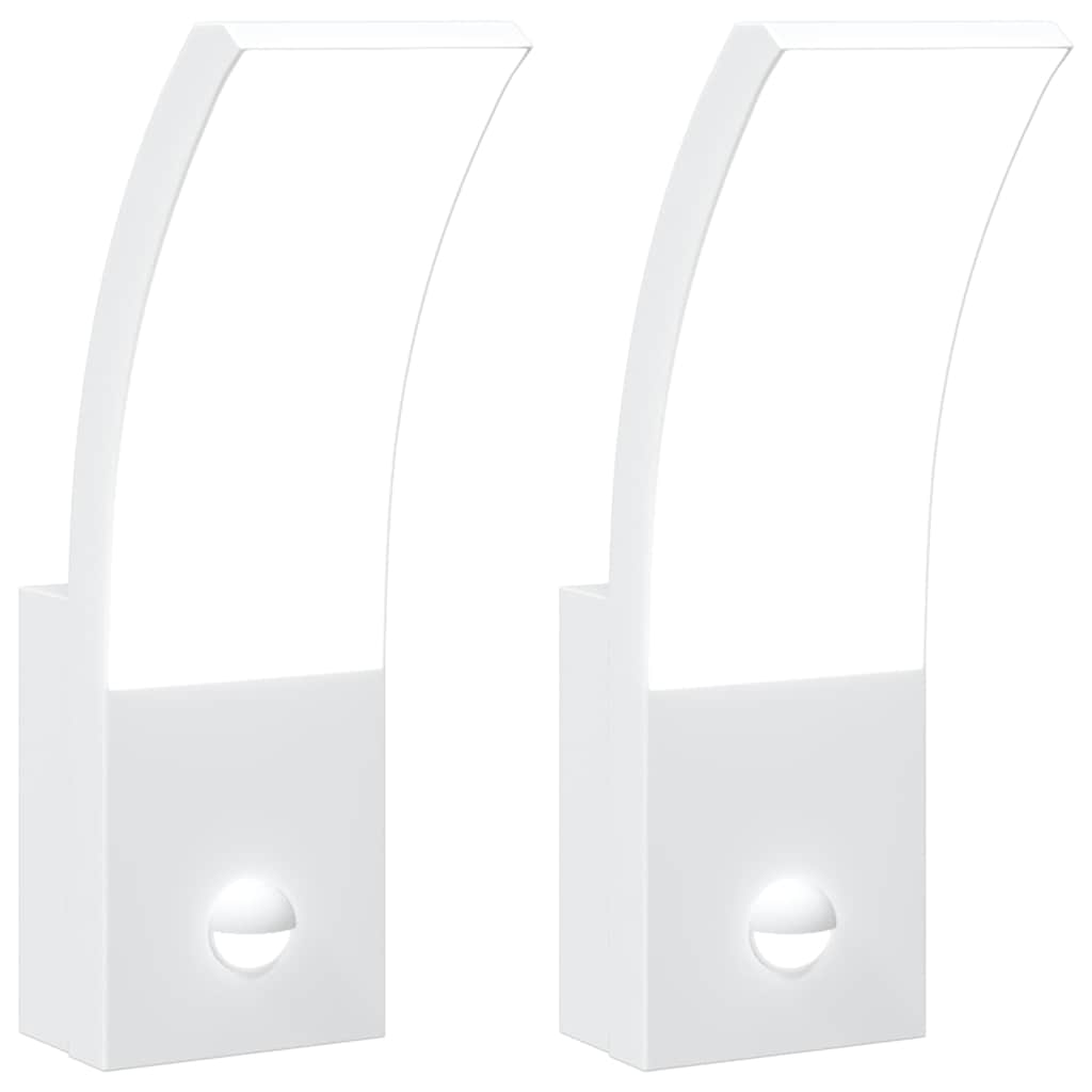 Vidaxx Außenwandleuchten 2 Stk. LED mit Sensoren Aluminiumguss weiß