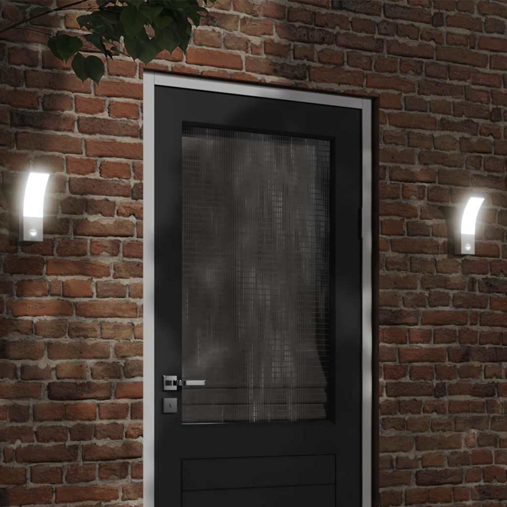Vidaxx Außenwandleuchten 2 Stk. LED mit Sensoren Aluminiumguss weiß