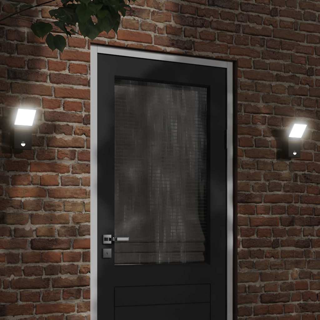 Vidaxx Außenwandleuchten, 2 Stück LED mit Sensoren, Aluminiumguss schwarz