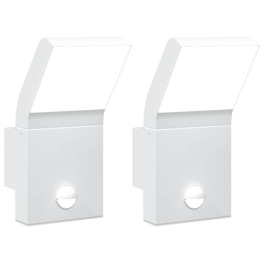 Vidaxx Außenwandleuchten 2 Stk. LED mit Sensoren Aluminiumguss weiß