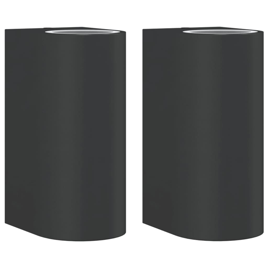VidaXL Außenwandleuchten 2 Stück Aluminiumguss schwarz