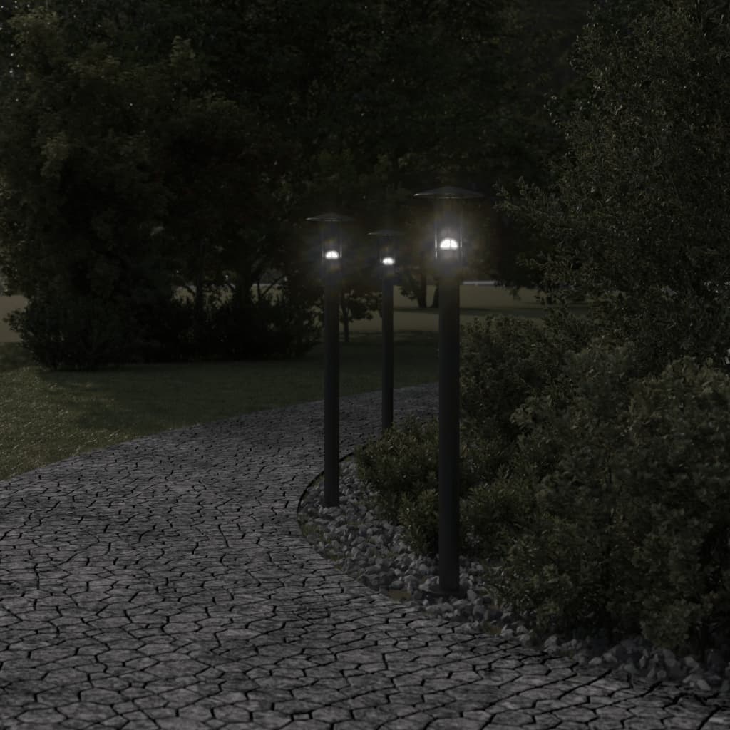 Vidaxx Außenstehleuchte 3 Stk. 100 cm Edelstahl schwarz