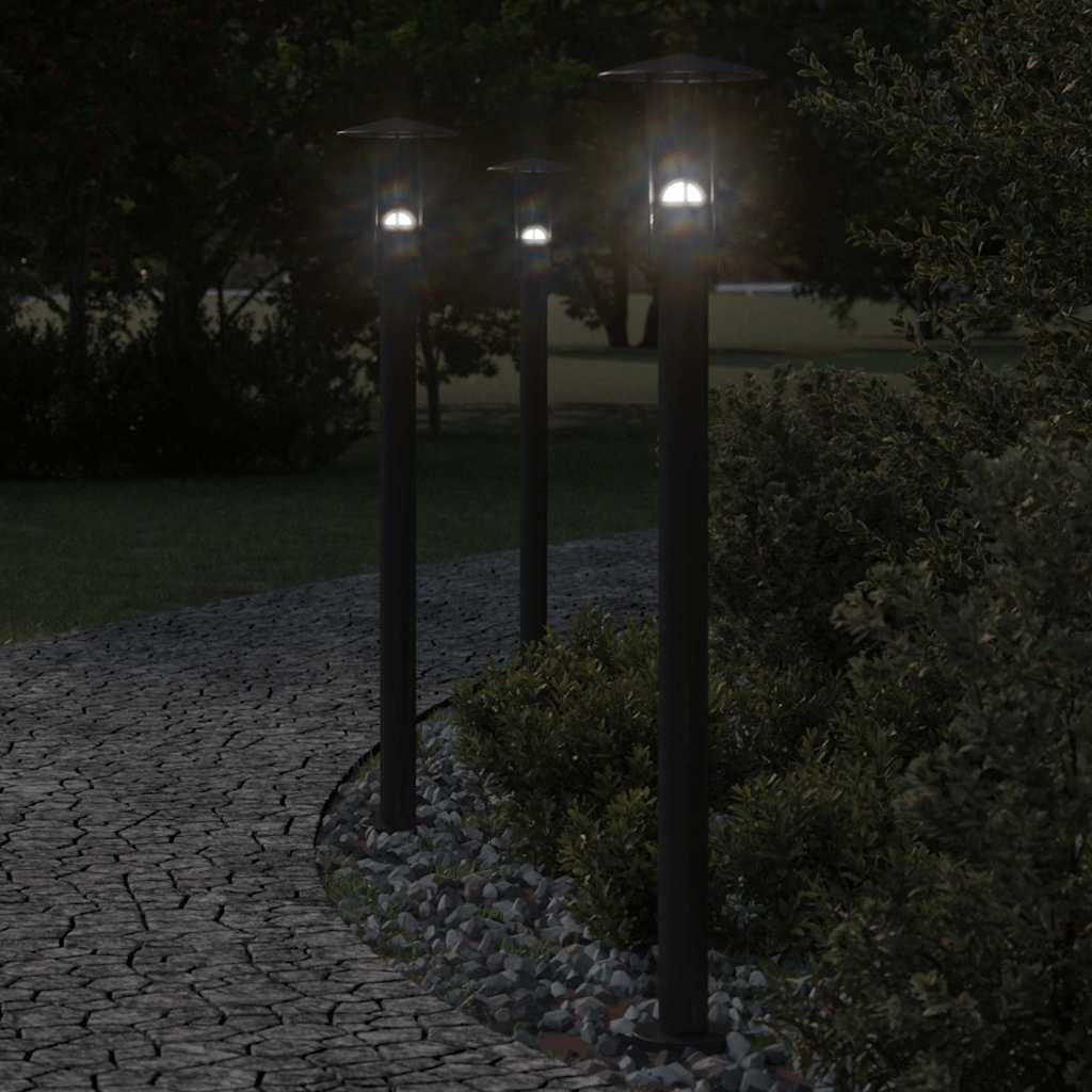 Vidaxx Außenstehleuchte 3 Stk. 100 cm Edelstahl schwarz