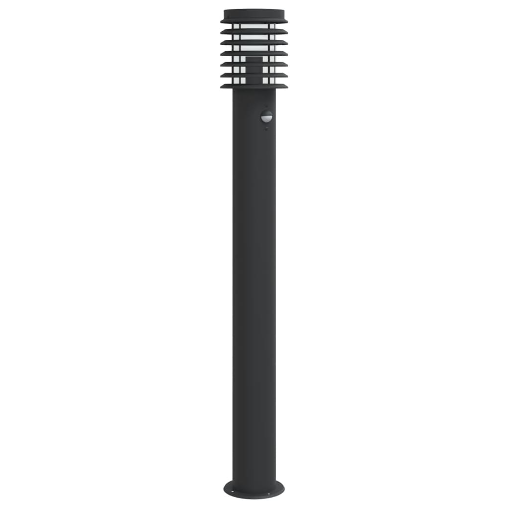 Vidaxxl Außenstehleuchte mit Sensor 110 cm Edelstahl schwarz