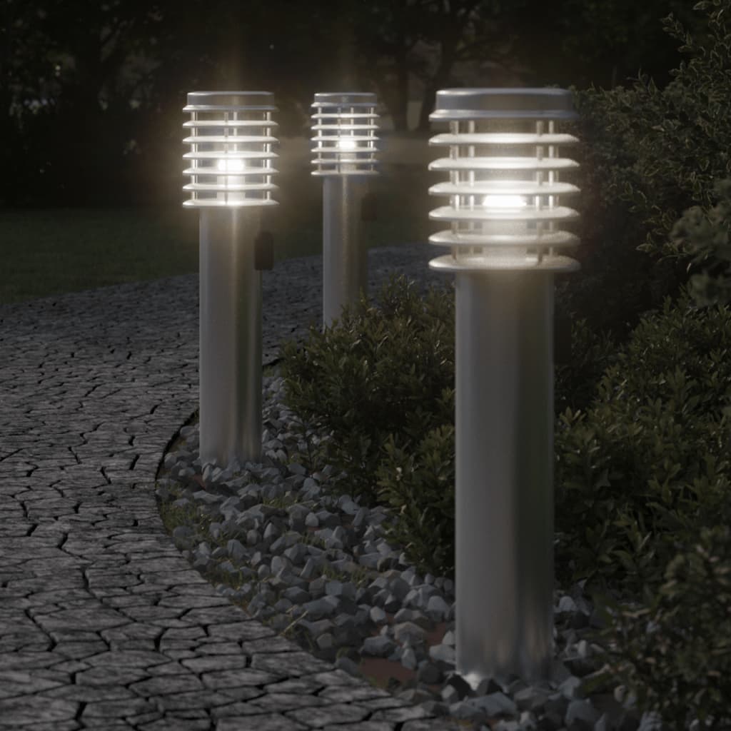 Vidaxx Außenstehleuchte mit Fassung 60 cm Edelstahl Silber