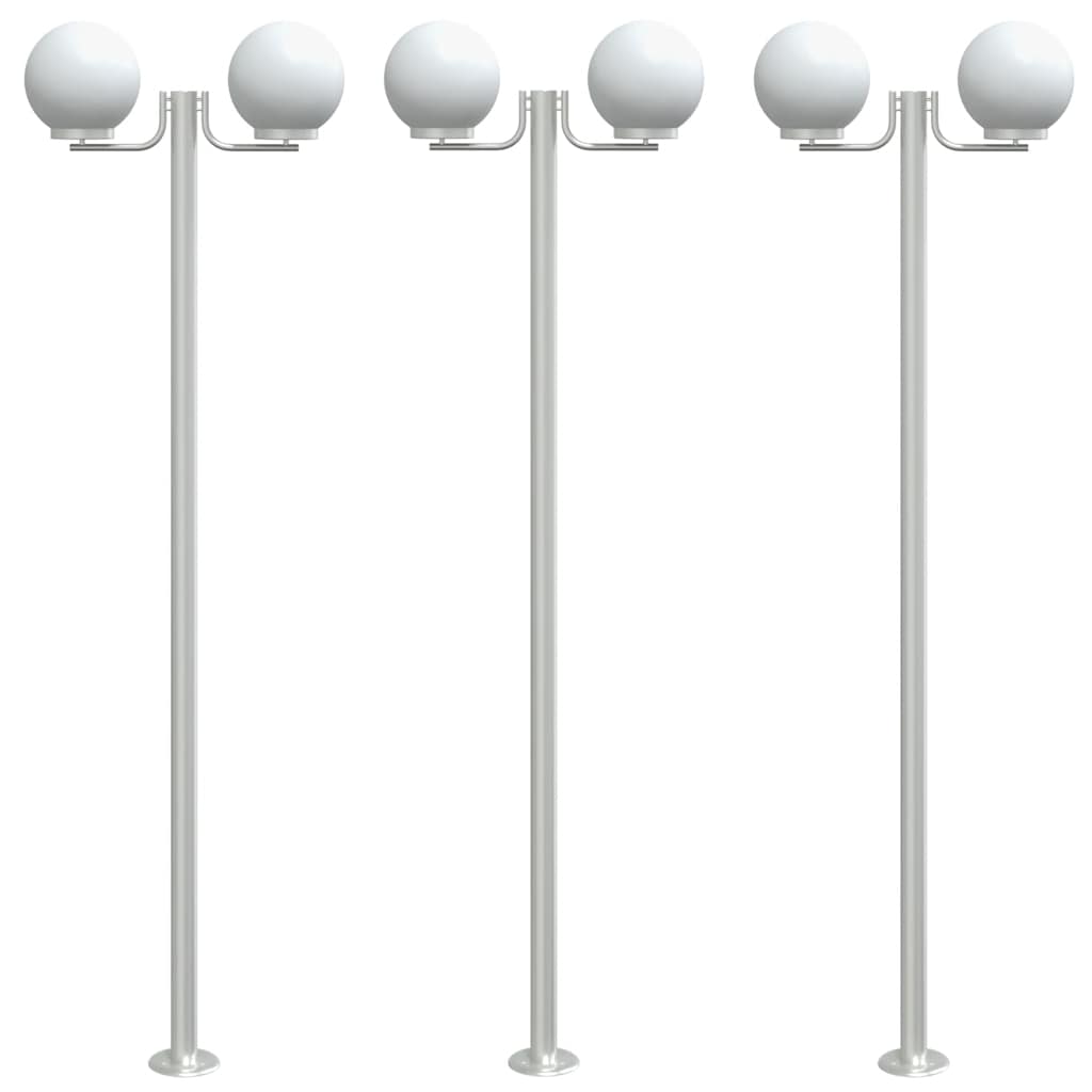 Vidaxx Außenstehleuchten 3 Stk. 215 cm Edelstahl silberfarben