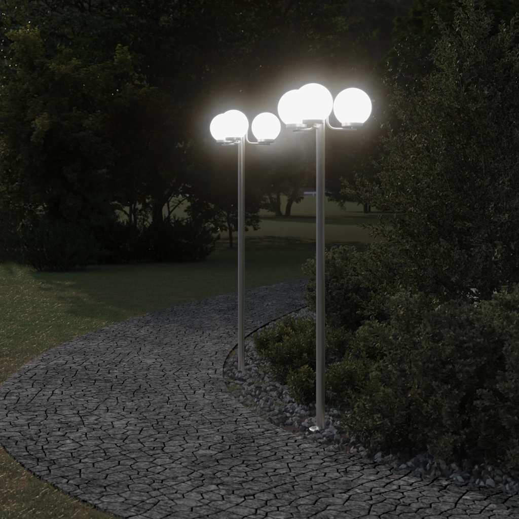 Vidaxx Außenstehleuchte 2 Stk. 215 cm Edelstahl silberfarben