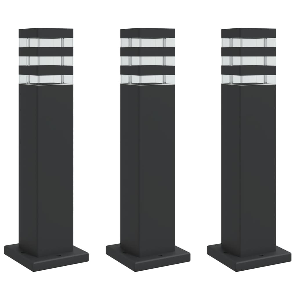 Vidaxx Außenstehleuchten 3 Stück 50 cm Aluminium schwarz
