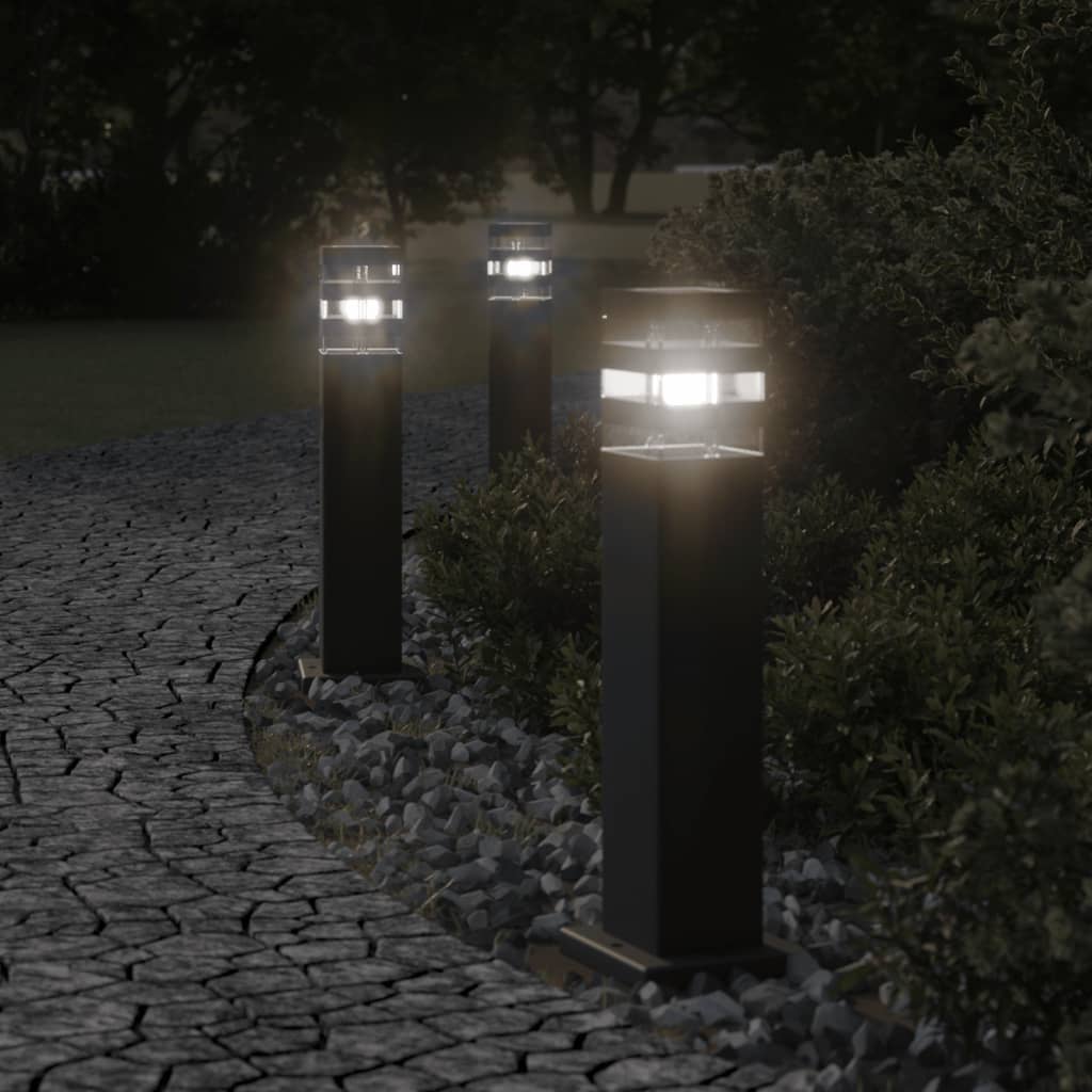 Vidaxx Außenstehleuchten 3 Stück 50 cm Aluminium schwarz