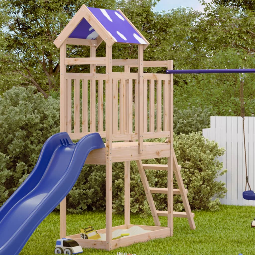 Vidaxx Spielturm mit Leiter 110,5x52,5x215 cm massives Kiefernholz