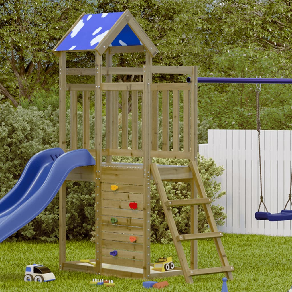 VidaXL Spielturm mit Felswand 110,5x52,5x215 cm Imprägniertes Holz