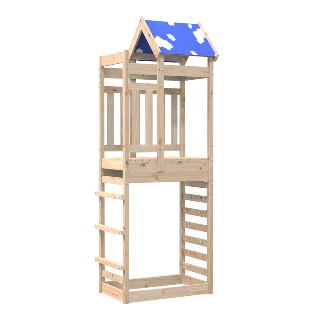 VidaXL Spielturm mit Felswand 85x52,5x239 cm massives Kiefernholz