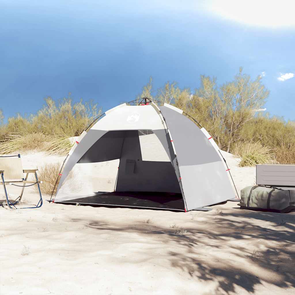 Vidaxl Strandzelt 2-Personen wasserdicht Schnellverschluss grau