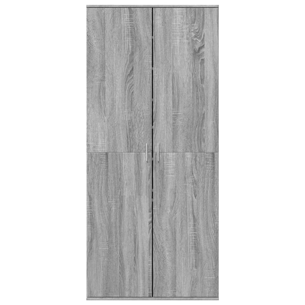 VidaXL Schuhschrank 80x39x178 cm, Holzwerkstoff, Farbe Sonoma-Eiche, Grau