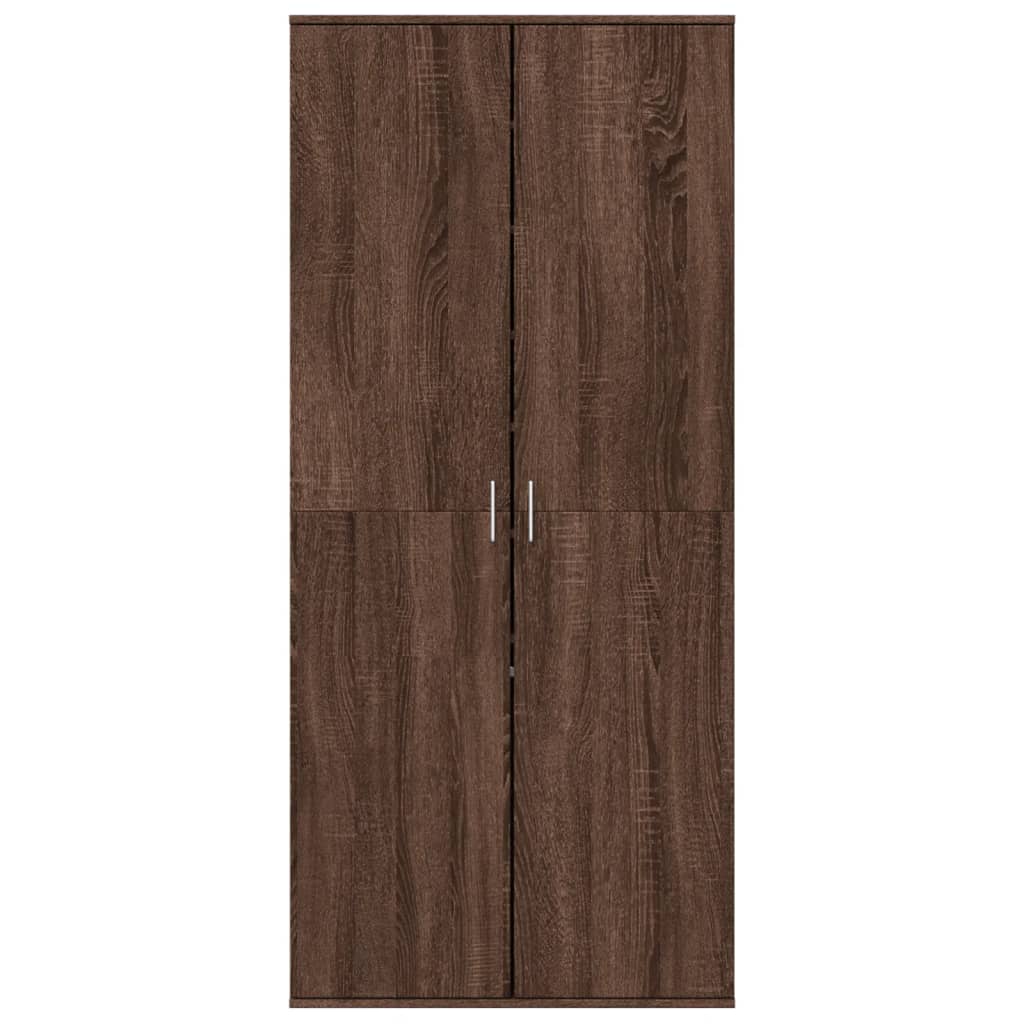 VidaXL Schuhschrank 80x39x178 cm, fertige Holzfarbe, braune Eiche