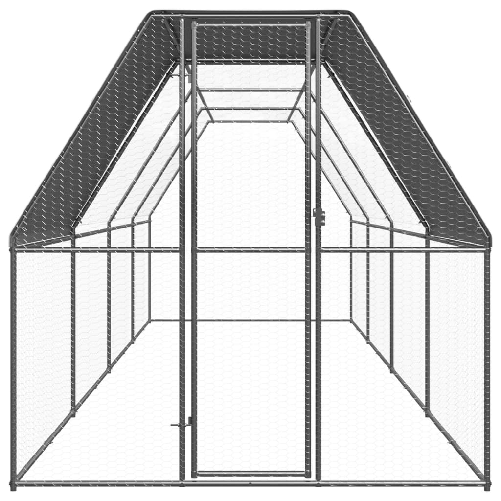 VidaXL Hühnerstall 2x8x2 m aus verzinktem Stahl