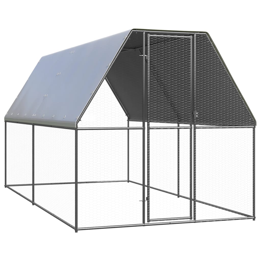 VidaXL Hühnerstall 2x4x2 m aus verzinktem Stahl