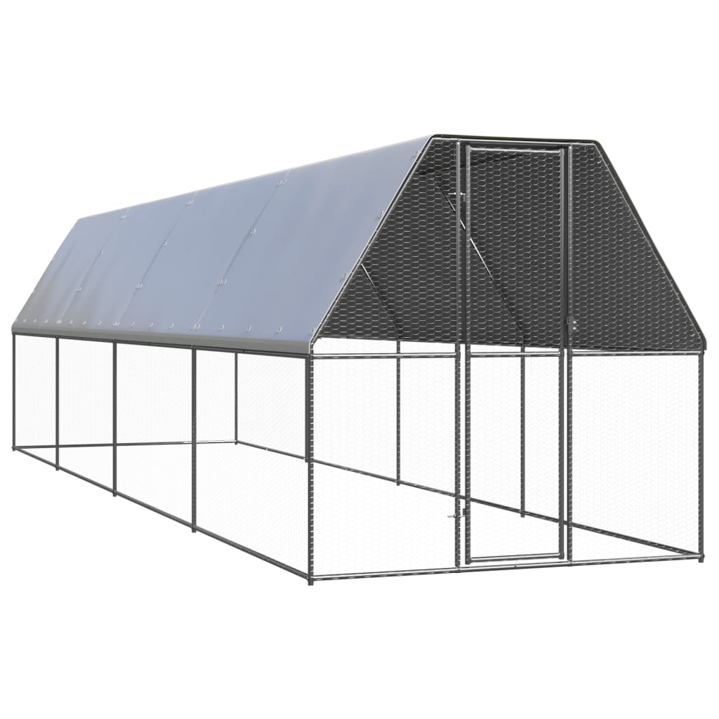 VidaXL Hühnerstall 2x8x2 m aus verzinktem Stahl