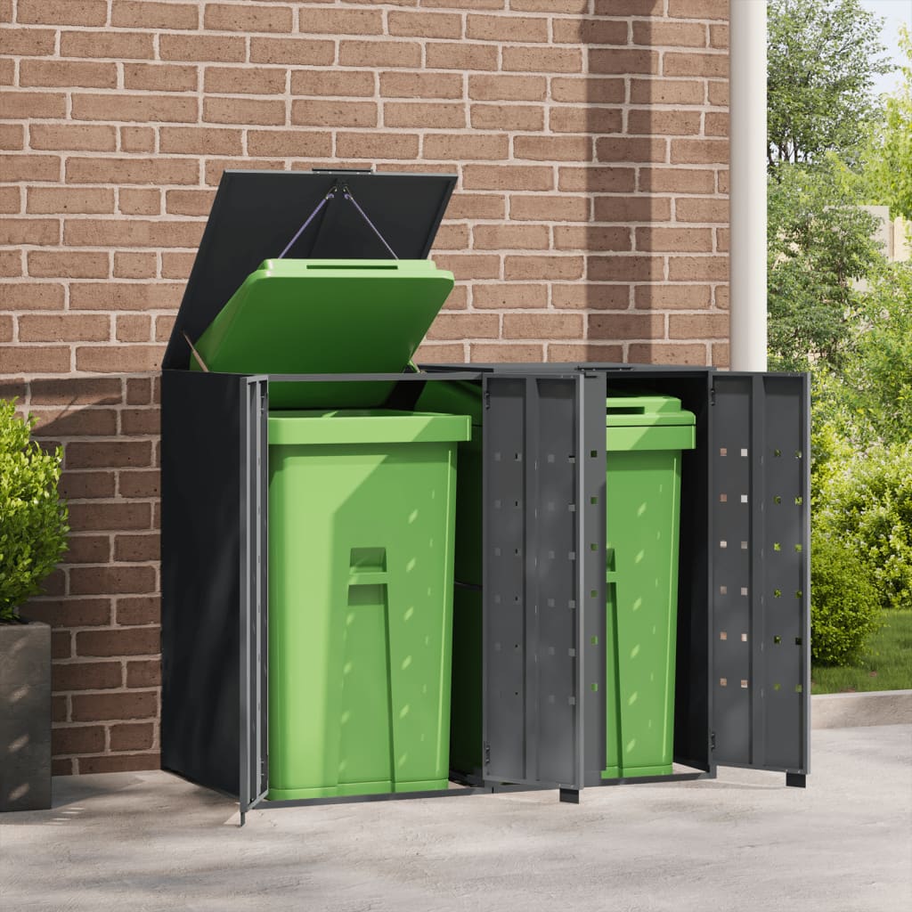 VidaXL Containeraufbewahrung 2 Container 138x79x117 cm Stahl Anthrazit