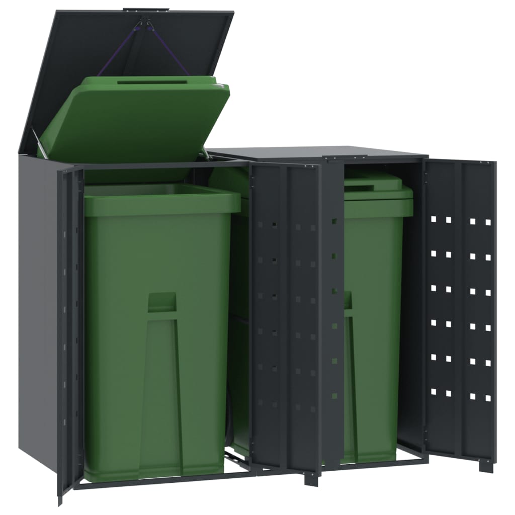 VidaXL Containeraufbewahrung 2 Container 138x79x117 cm Stahl Anthrazit