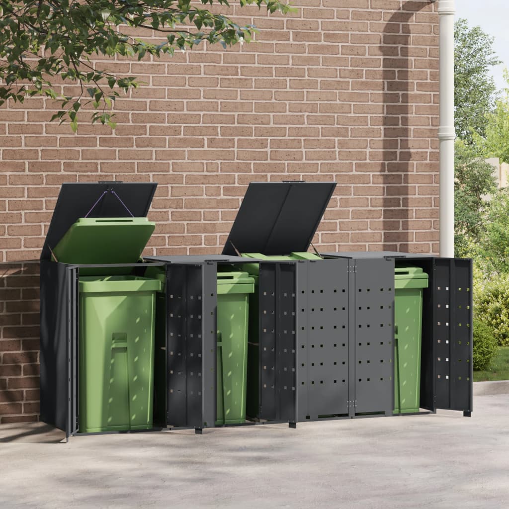 VidaXL Containeraufbewahrung 4 Container 276x79x117 cm Stahl Anthrazit