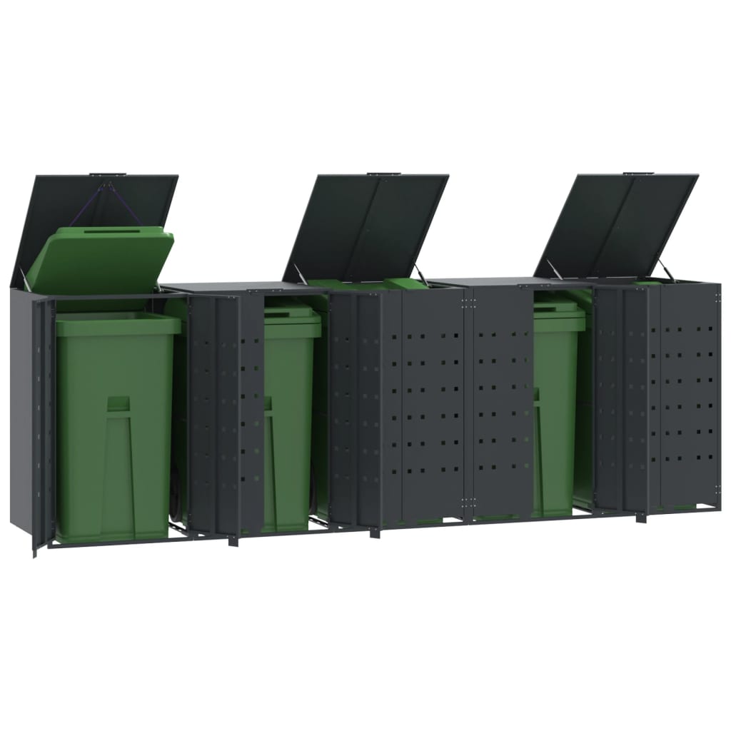 VidaXL Containeraufbewahrung 5 Container 345x79x117 cm Stahl Anthrazit