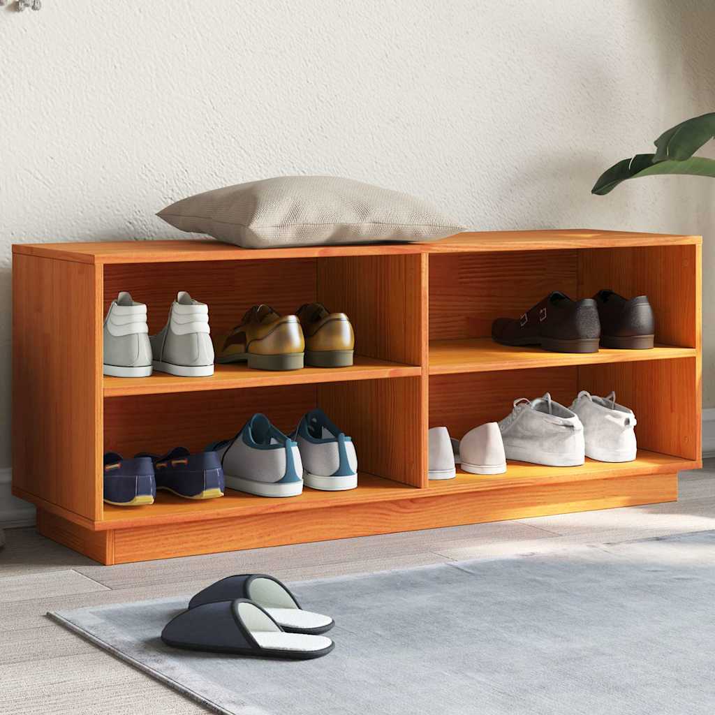 Vidaxx Schuhschrank 110x34x45 cm massives Kiefernholz, waschbraun