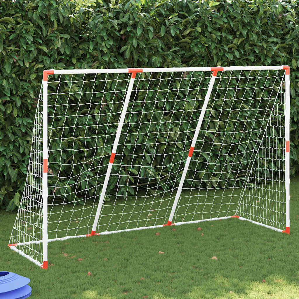 VidaXL Kinderfußballtor mit Bällen 2-in-1 184x64x124 cm weiß