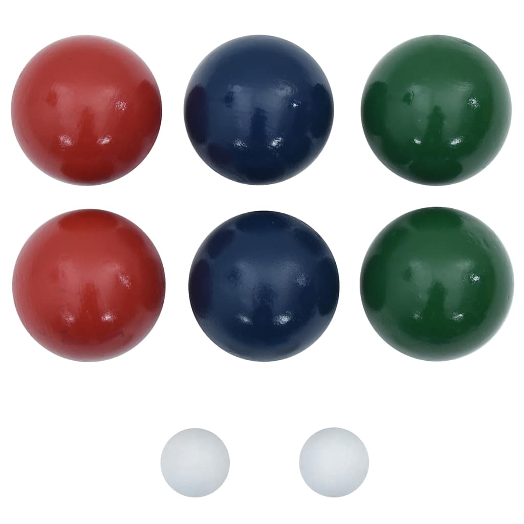 Vidaxl 8-teiliges Boule-Kugelset und Tragetasche aus massivem Kiefernholz
