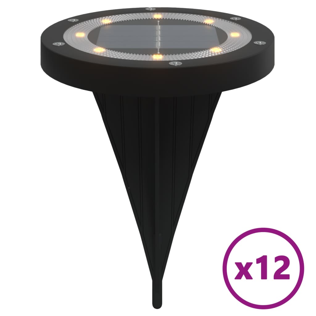 Vidaxx Bodenlampen 12 Stück Solar mit Erdspießen warmweiß