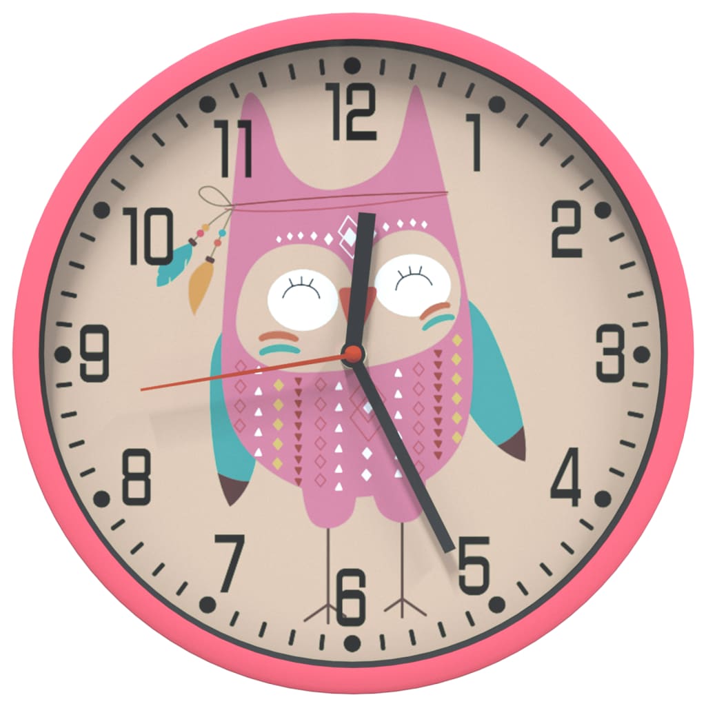 VidaXL-Wanduhr ø25,5 cm, Polystyrol und rosa Glas
