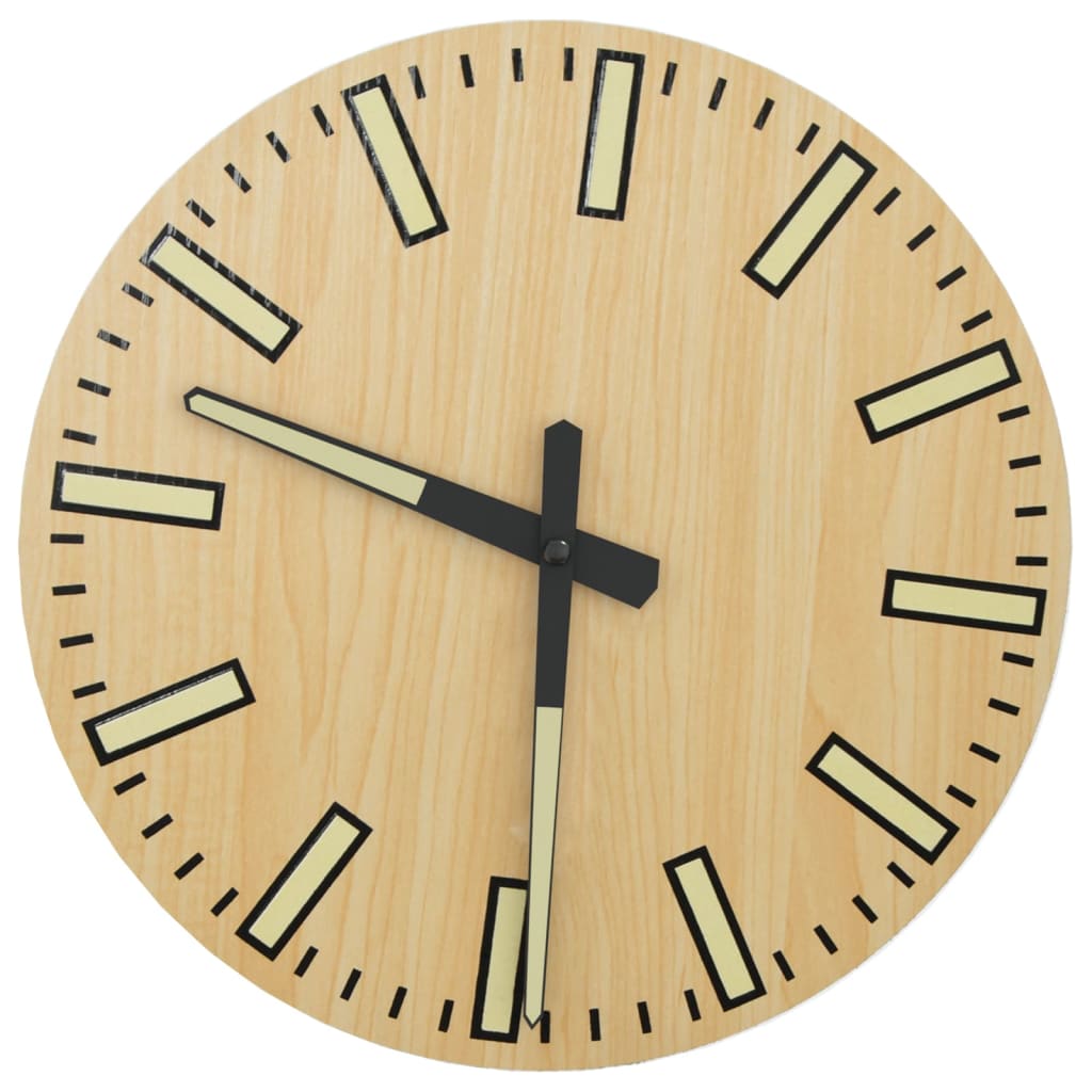 Vidaxx-Wanduhr mit leuchtendem Zifferblatt und Zeigern ø30 cm gelb