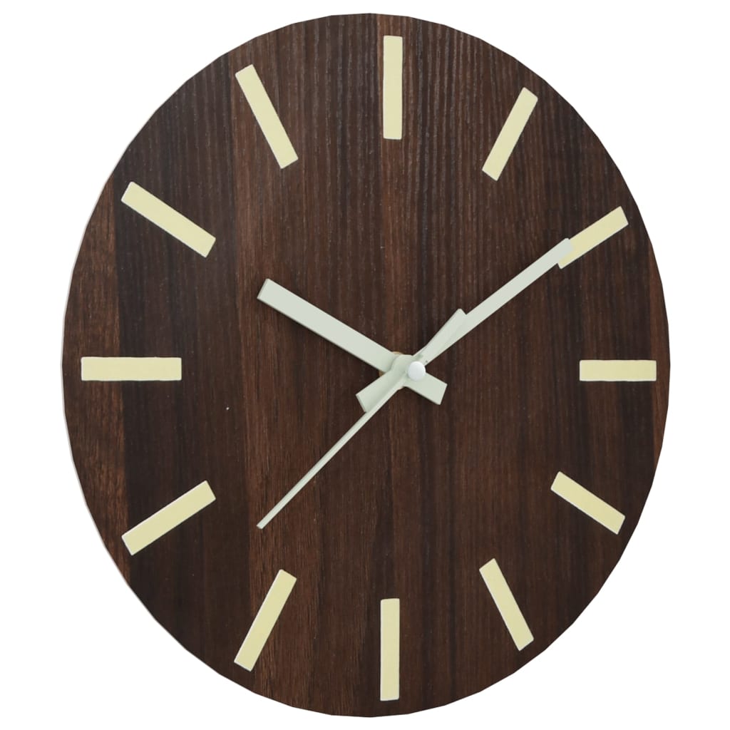 Vidaxx-Wanduhr mit leuchtendem Zifferblatt und Zeigern ø30 cm braun