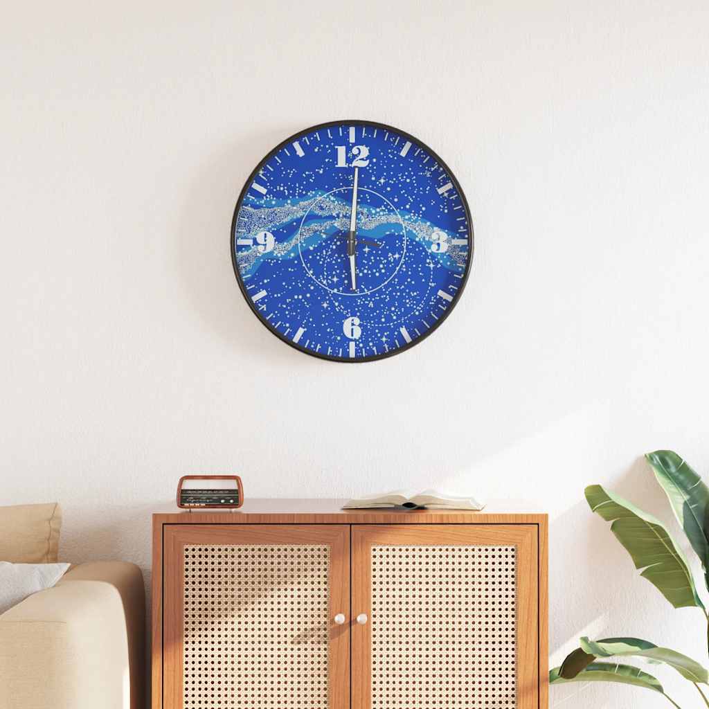 VidaXL-Wanduhr mit leuchtendem Zifferblatt und Zeigern ø30 cm blau