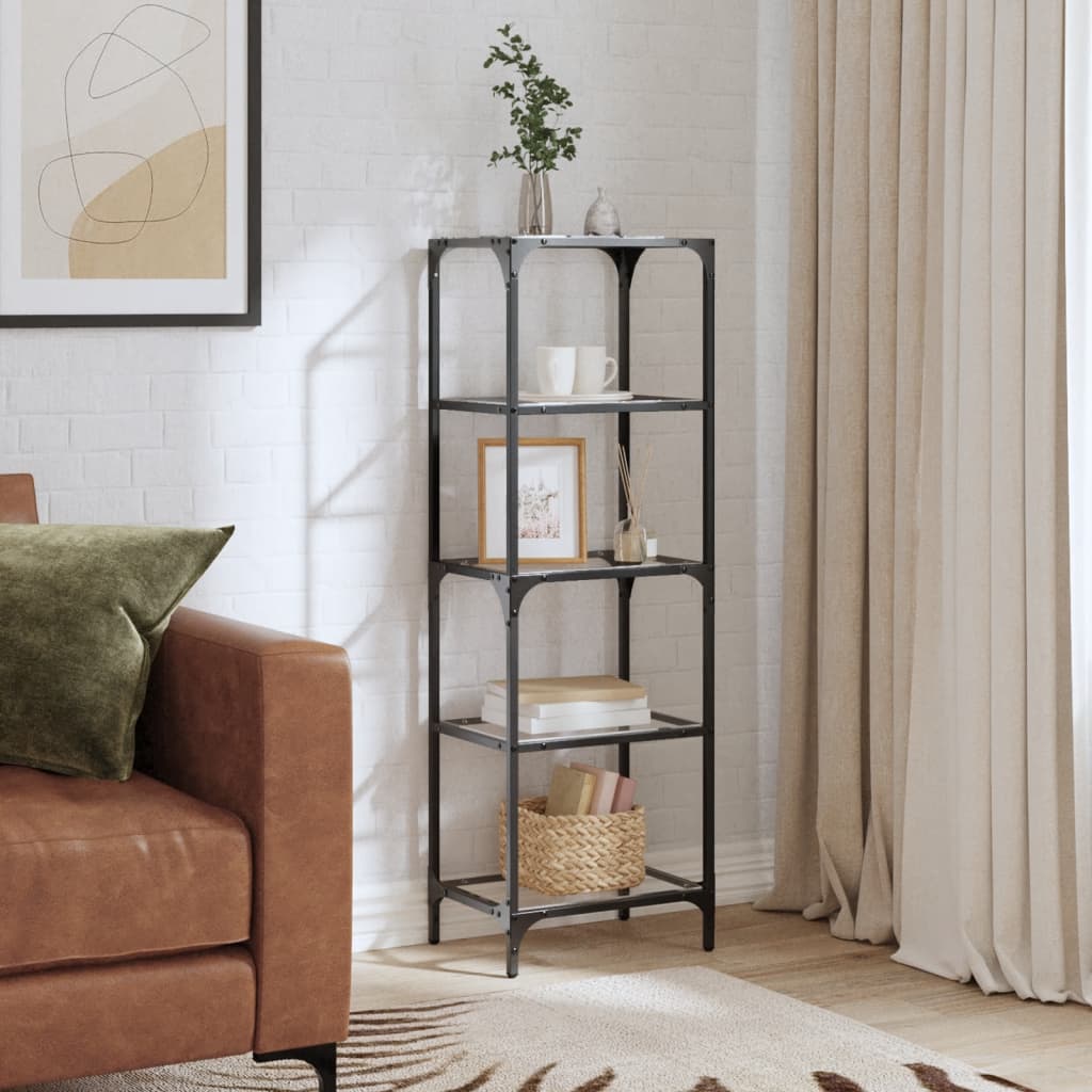 Vidaxx Lagerregal mit transparenter Glasplatte 40x30x123 cm Stahl