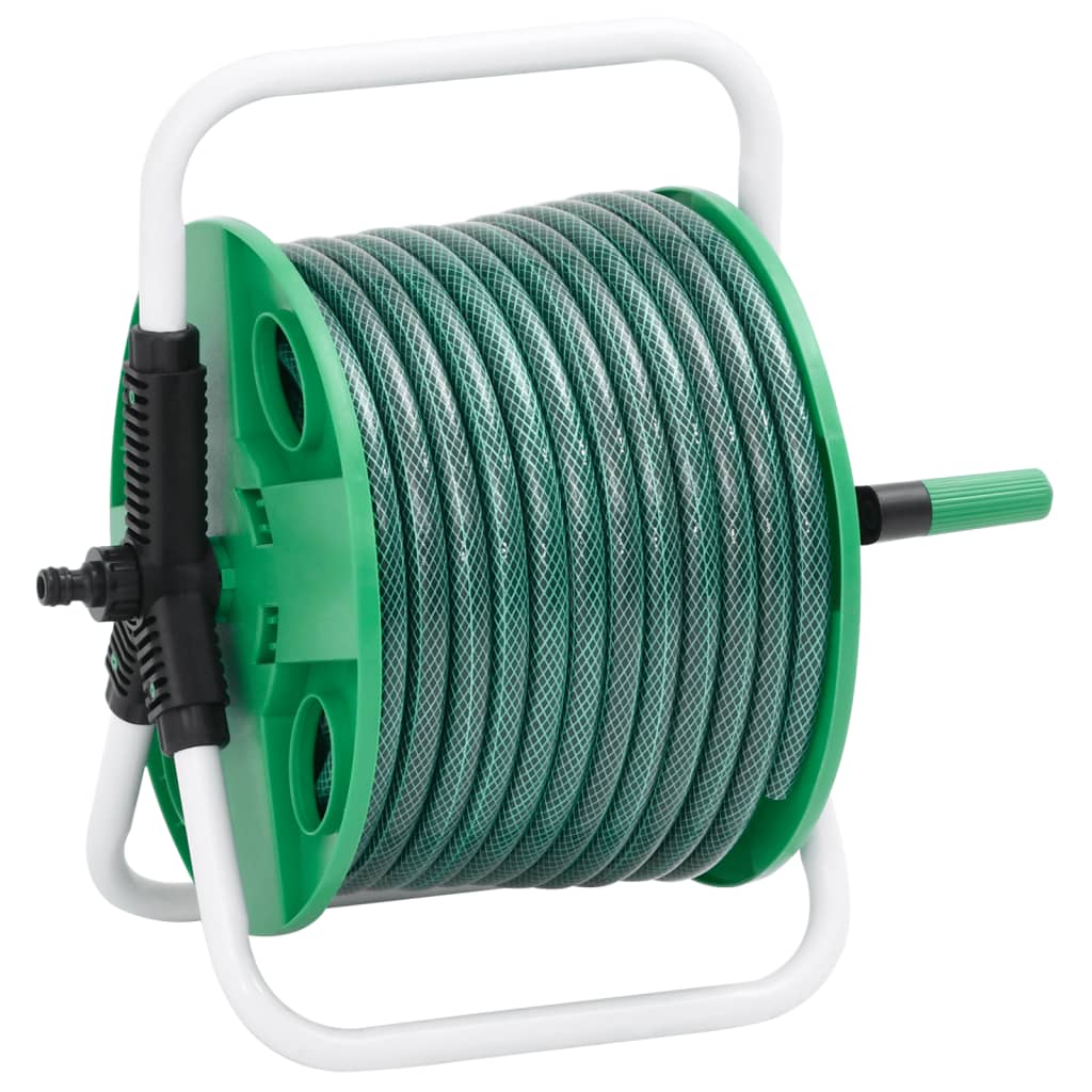 Vidaxl freistehender Schlauchaufroller mit 50 m grünem PVC-Schlauch