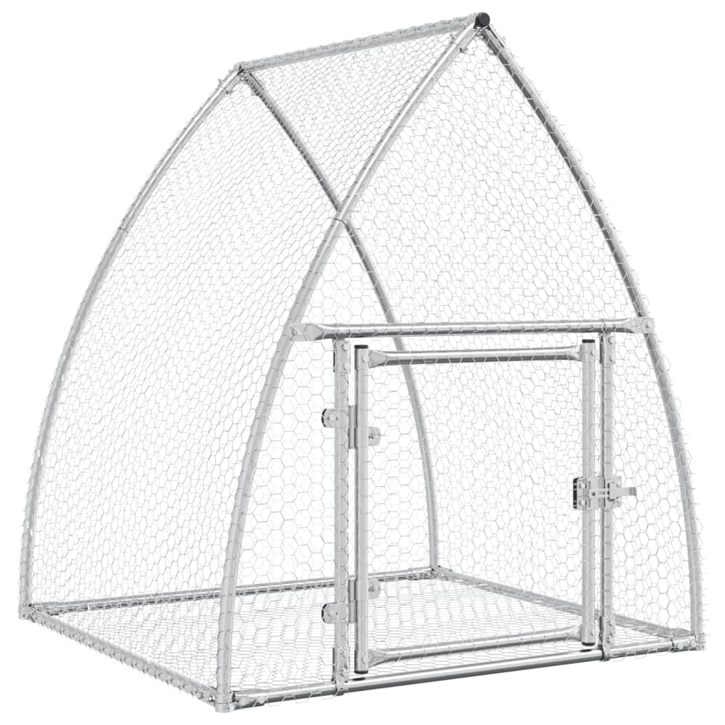 Vidaxxl Kaninchenstall 100x105x120 cm verzinkter Stahl silberfarben
