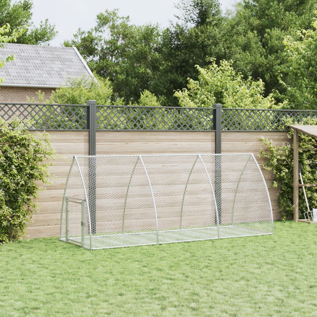 Vidaxxl Kaninchenstall 300x105x120 cm verzinkter Stahl silberfarben