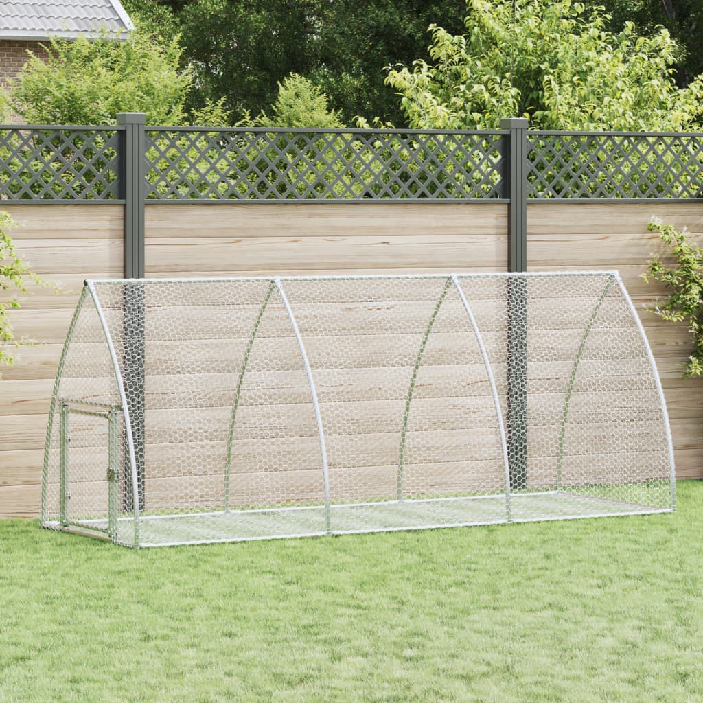 Vidaxxl Kaninchenstall 300x105x120 cm verzinkter Stahl silberfarben
