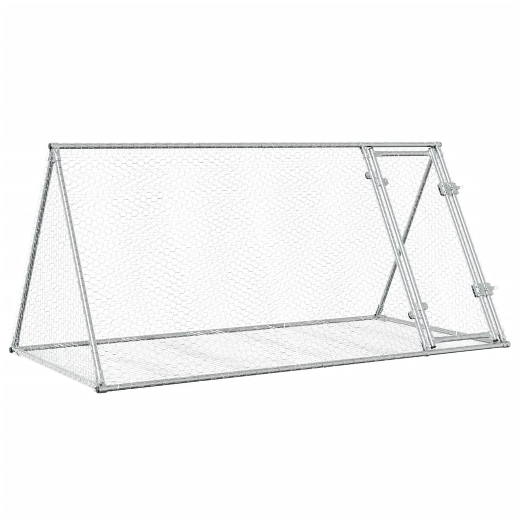 Vidaxxl Kaninchenstall 200x105x91 cm verzinkter Stahl silberfarben