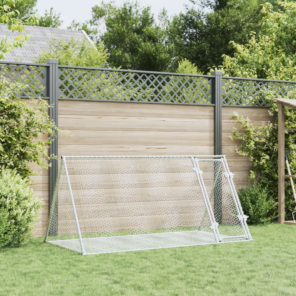 Vidaxxl Kaninchenstall 200x105x91 cm verzinkter Stahl silberfarben