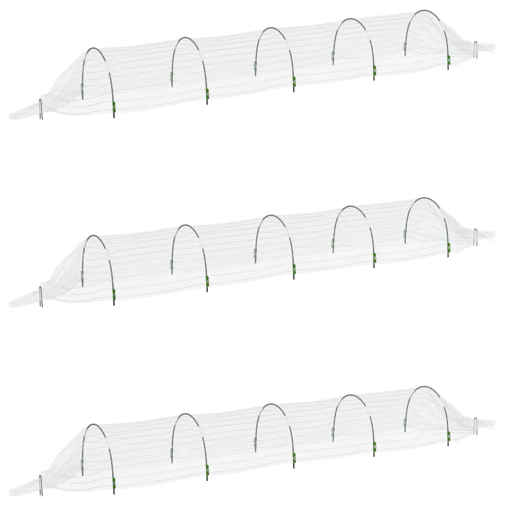Vidaxx Wachstumstunnel 3 Stück 1,5x5 m Glasfaser und Polypropylen